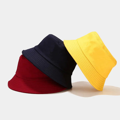 Unisex Simple Summer Solid Cotton Bucket Hat For Women