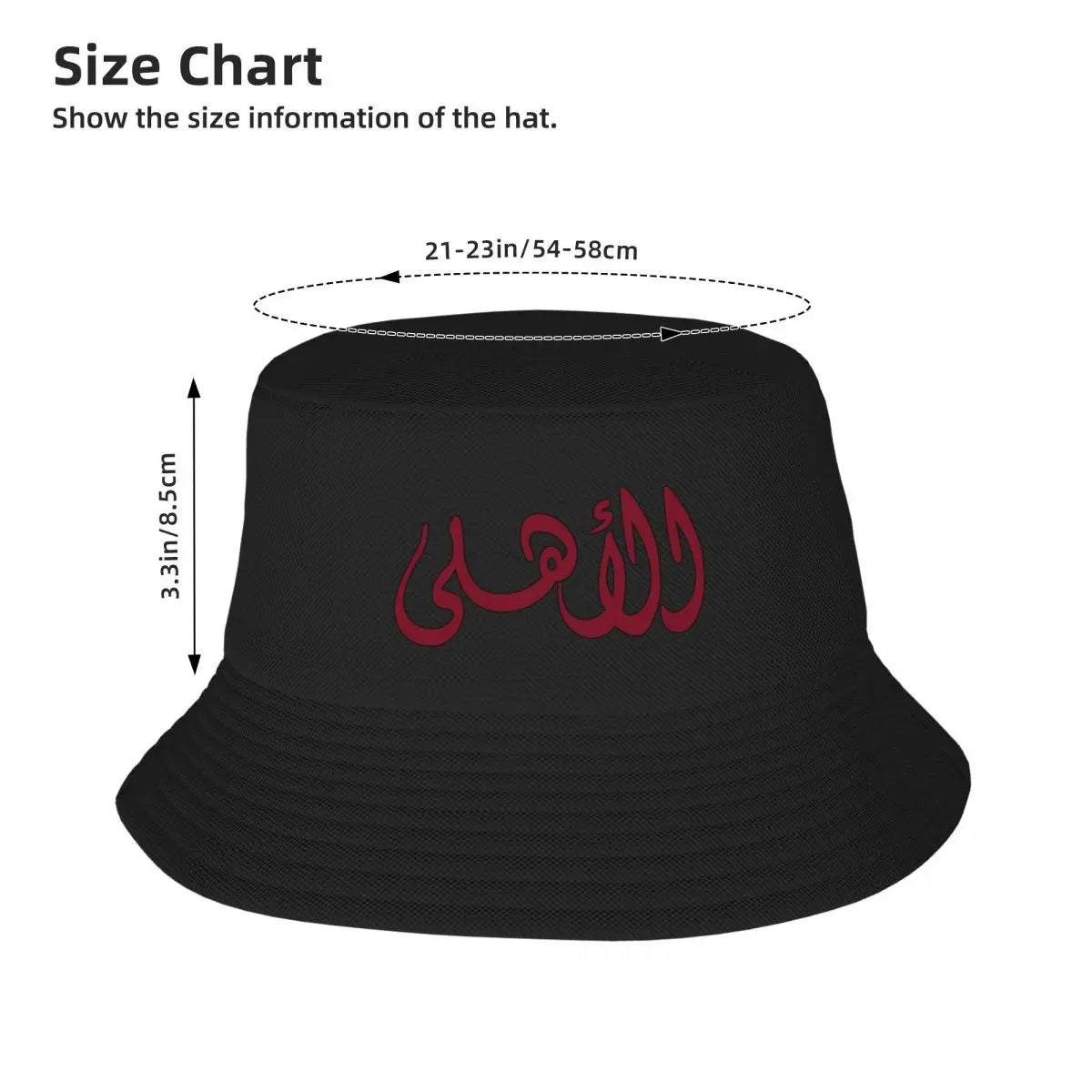 Al Ahly Name In Arabic Bucket Hat Military Cap Man Beach Outing Hat Beach Icon Woman Hats Men's