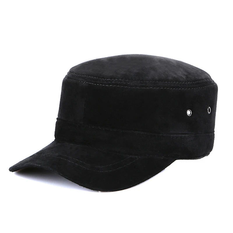 2026 Unisex Real Sheepskin Leather Caps Casual Real Natural Sheep Skin Leather