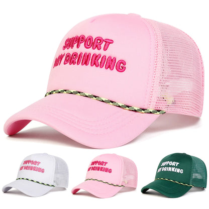 Unisex Day Drinking Letter Embroidery Baseball Net Caps Spring Summer