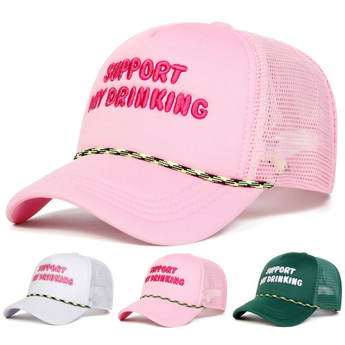 Unisex Day Drinking Letter Embroidery Baseball Net Caps Spring Summer