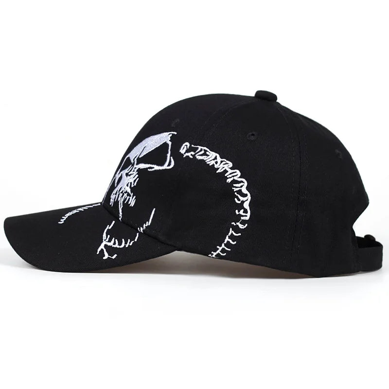 Unisex Side Skull Pattern Embroidery Baseball Caps Spring and Autumn