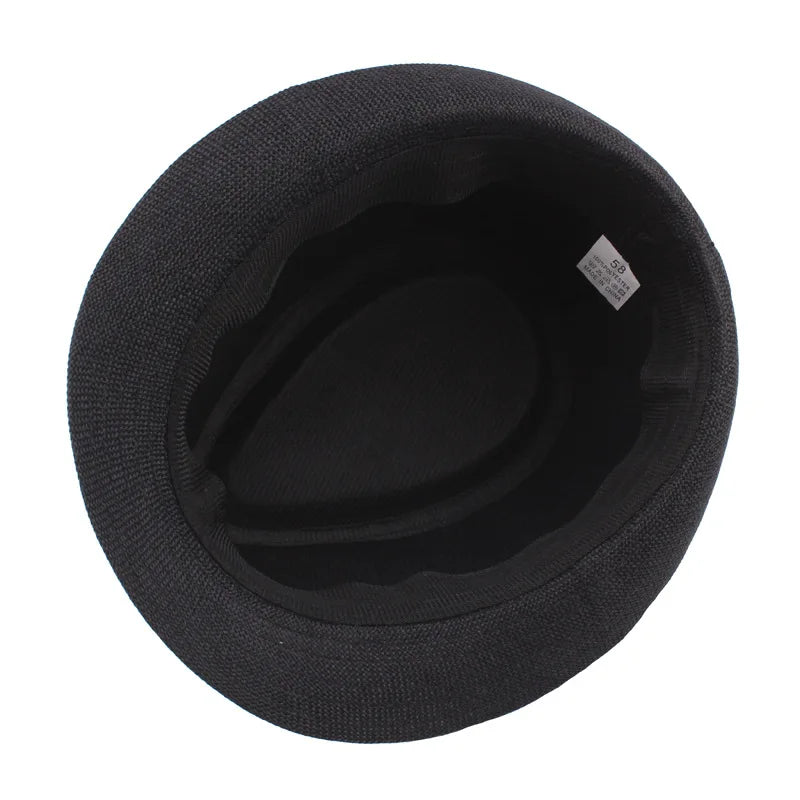 Trendy Wide Brim Men Straw Hat Women Summer Solid Color Fedoras Jazz Sun Cap