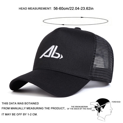 Unisex AB Letter Embroidery Baseball Net Caps