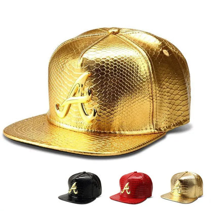 Trendy PU Crocodile Skin Hip Hop Cap For Men Women