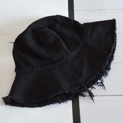 2025 Cotton Fashion Korean Casual Ladies Flat Tassel Bucket Cap