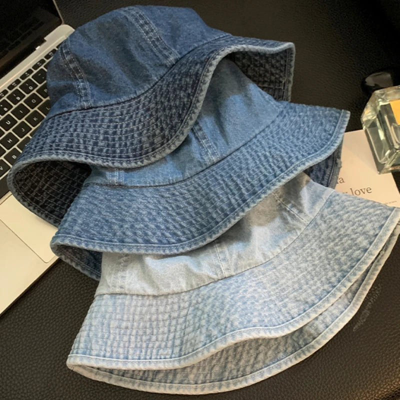 Retro Harajuku Style Denim Bucket Hats