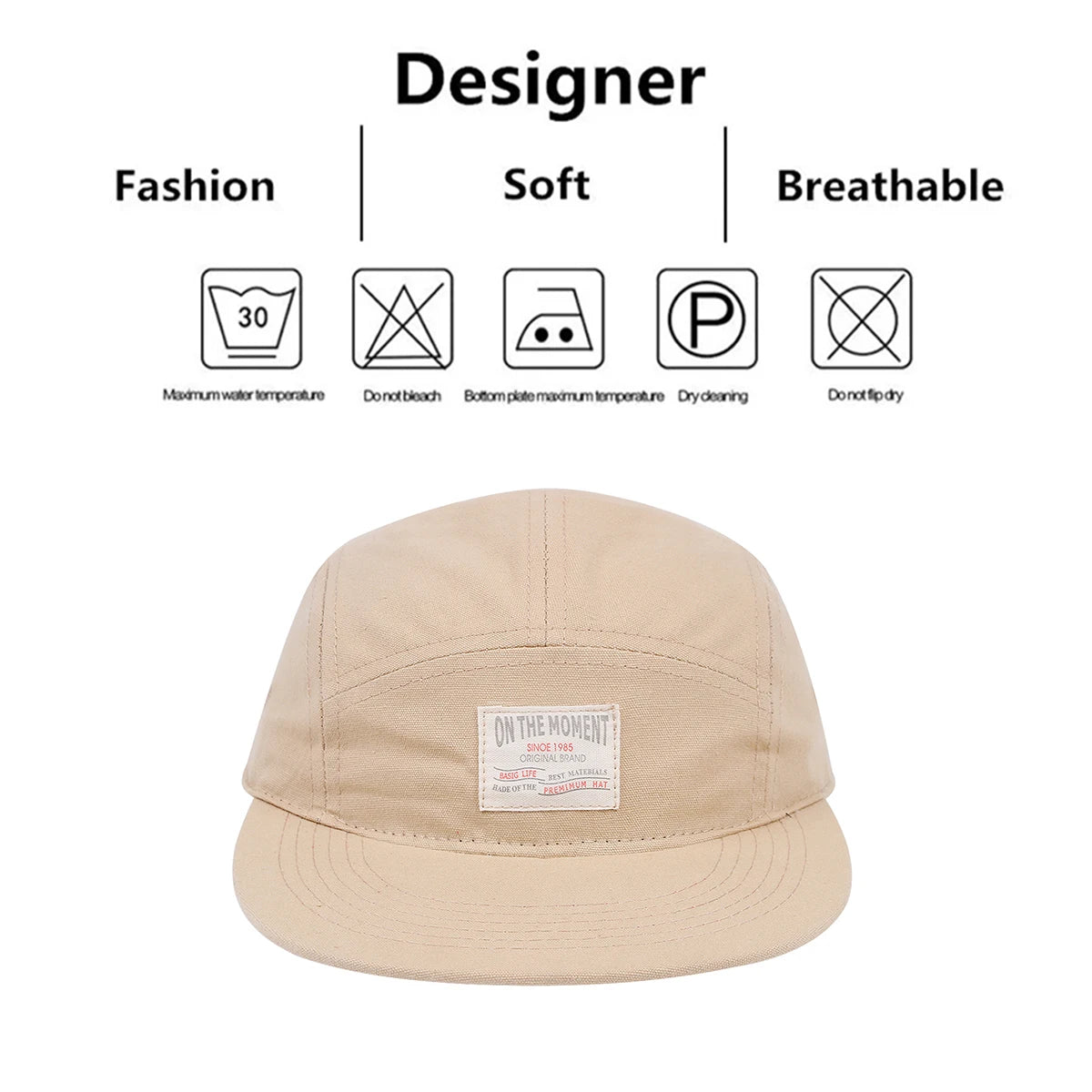 On The Moment Cotton 5 Panel Baseball Cap Snapback Caps Bone Gorras
