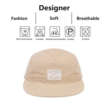 On The Moment Cotton 5 Panel Baseball Cap Snapback Caps Bone Gorras