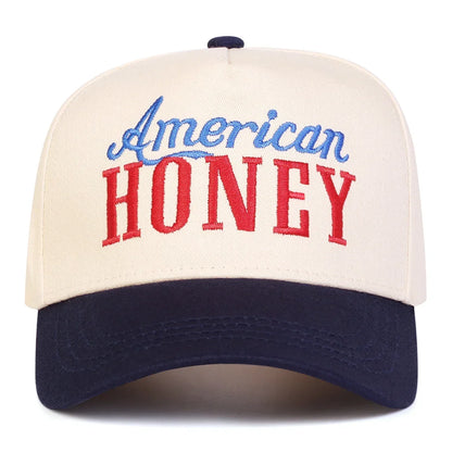 Unisex American Honey Letter Embroidery Baseball Caps Spring and Autumn Outdoor Adjustable Casual Hats Sunscreen Hat Sports Cap