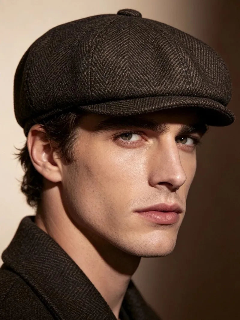 Vintage British Beret Flat Cap Retro Painter Driving Hat