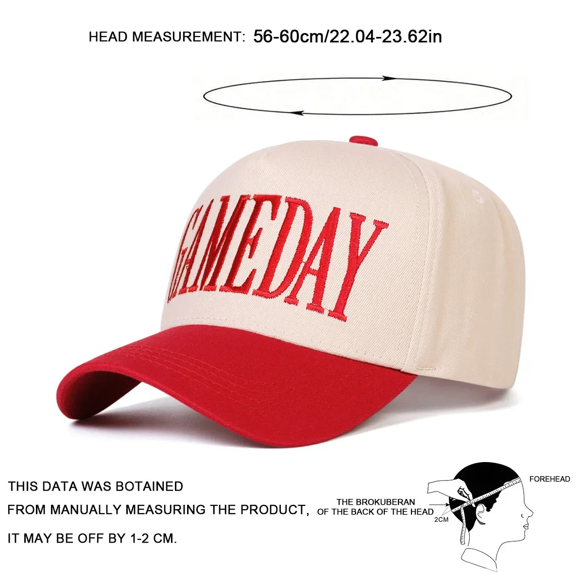 Unisex Gameday Letter Embroidery Baseball Caps Spring and Autumn