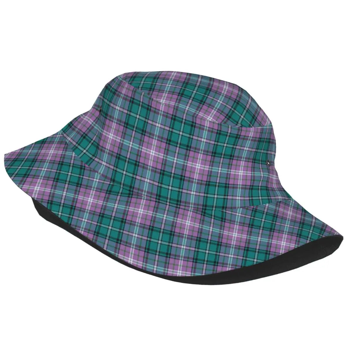 Purple Scottish Tartan Plaid Bucket Hat Panama Hat