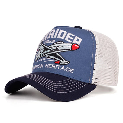 Creative Mesh Hat Skyrider Aircraft Embroidery Baseball Hat