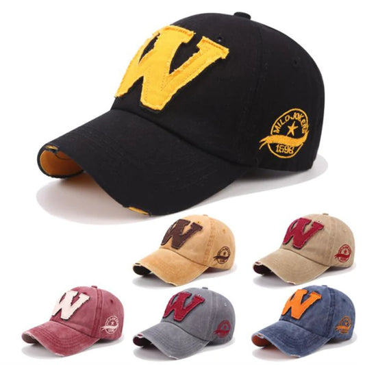 2026 New Cotton Letter W Baseball Cap Retro Outdoor Sports Caps