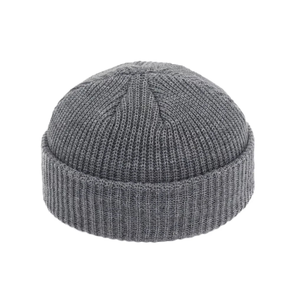 Fashion Beanie Knit Hats Men Boy Skullcap Sailor Caps Cuffs Retro Navy Short Hat