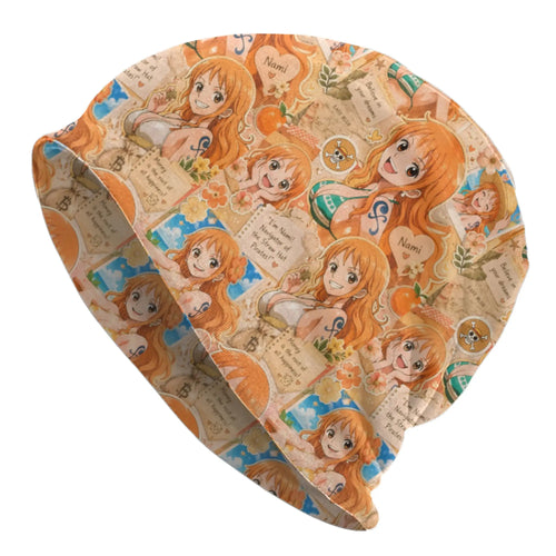 Nami Anime Comic Bonnet Hats  Hip Hop Knit Hat For Women Men
