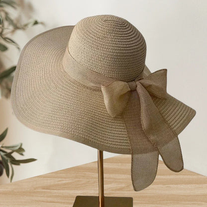 Women's Seaside Bow Beach Hat Oversize Straw Hat