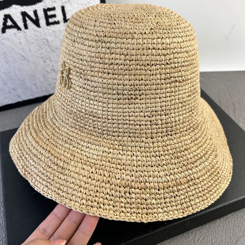 Designer Raffia Sun Hats Luxury Letter Straw Bucket Hats