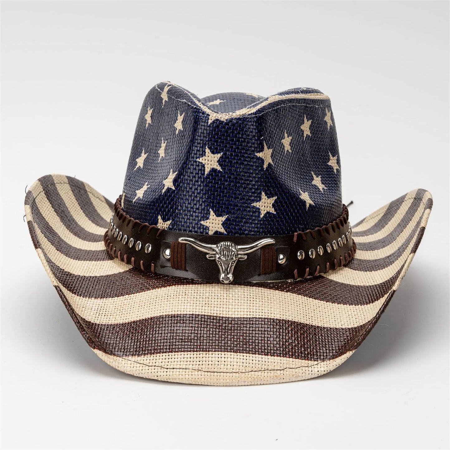 American Flag Cowboy Hat For Women Men Patriotic Western Cap
