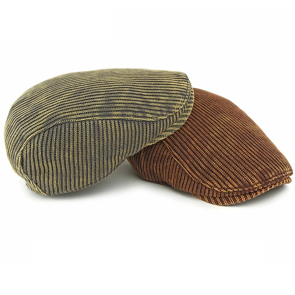 Men Berets Autumn Winter Knitted Hats For Women Artist Painter Beret Hat