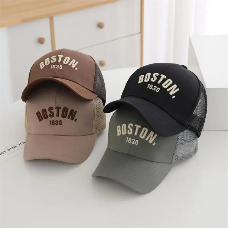 Summer Baby Mesh Baseball Cap Letter Embroidery Kids Peaked Hat For Boy Girl Solid Color Breathable Children Sun Hats