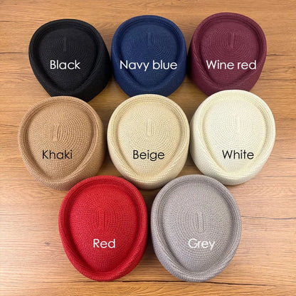 Airline Stewardess Flight Attendant Vintage Pillbox Hat Fashion Summer Straw Beret Hat