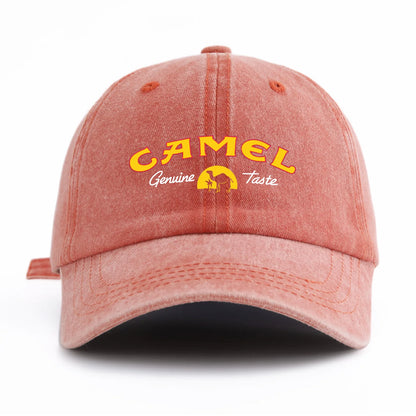 Camel Print Washed Baseball Cap For Adults, Minimalist Retro Style Casual Soft