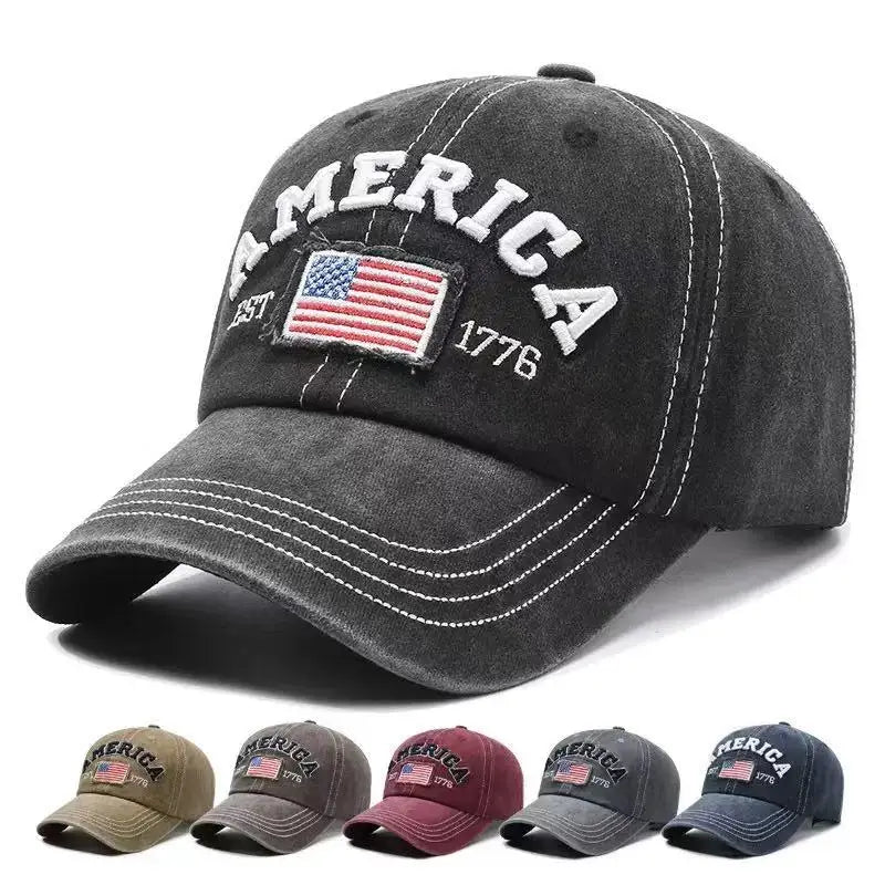Vintage Washed Denim Snapback Peaked Cap