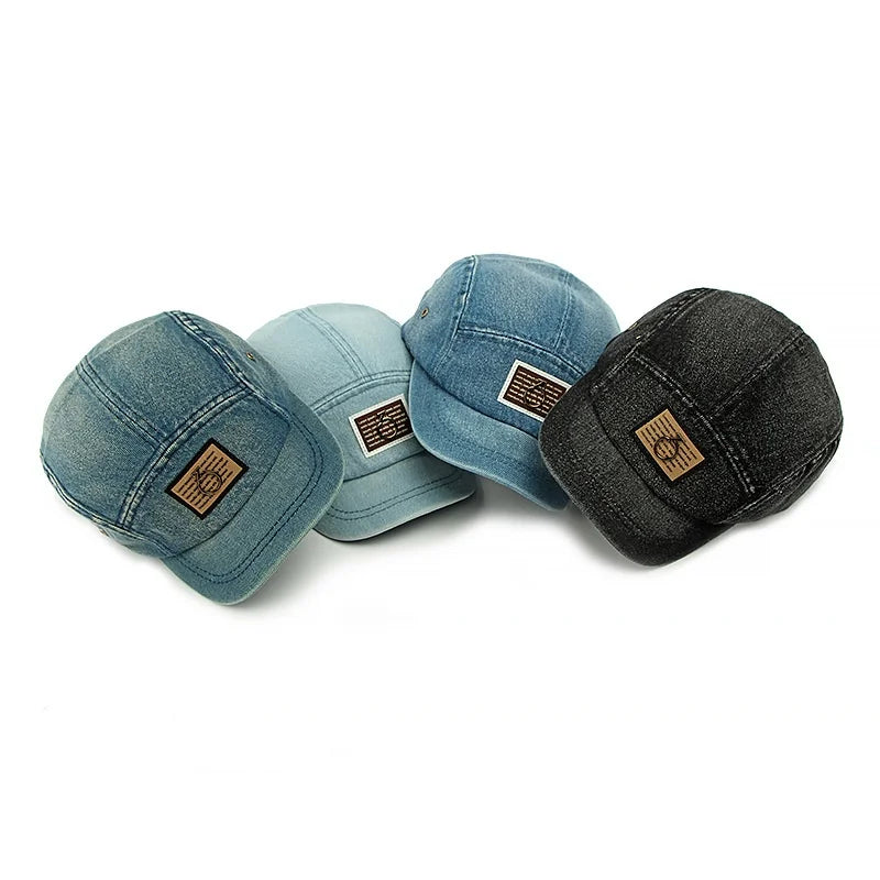 Unisex Spring New Washed Denim Duckbill Cap