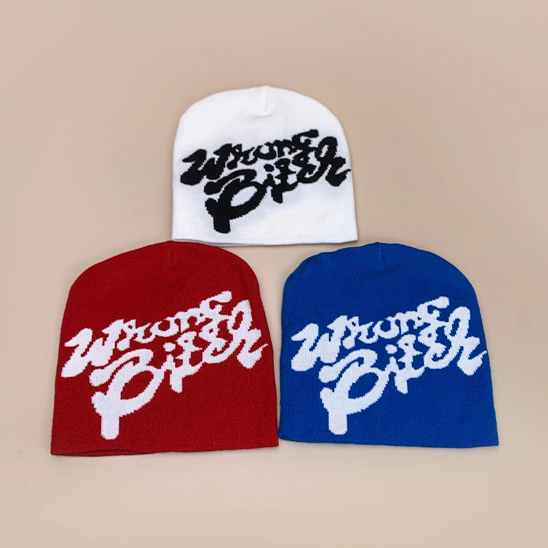 American Color Block Letter Knitted Hats