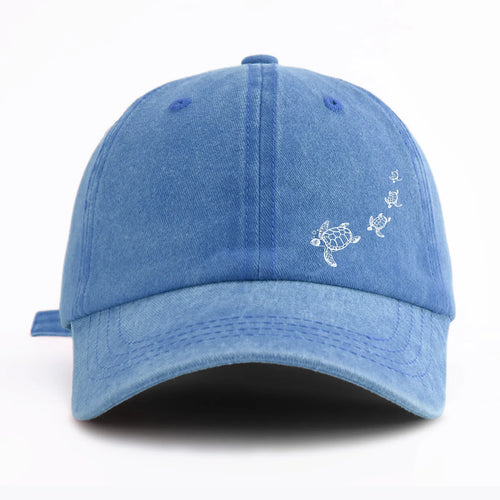 Turtle Print Washed Baseball Cap