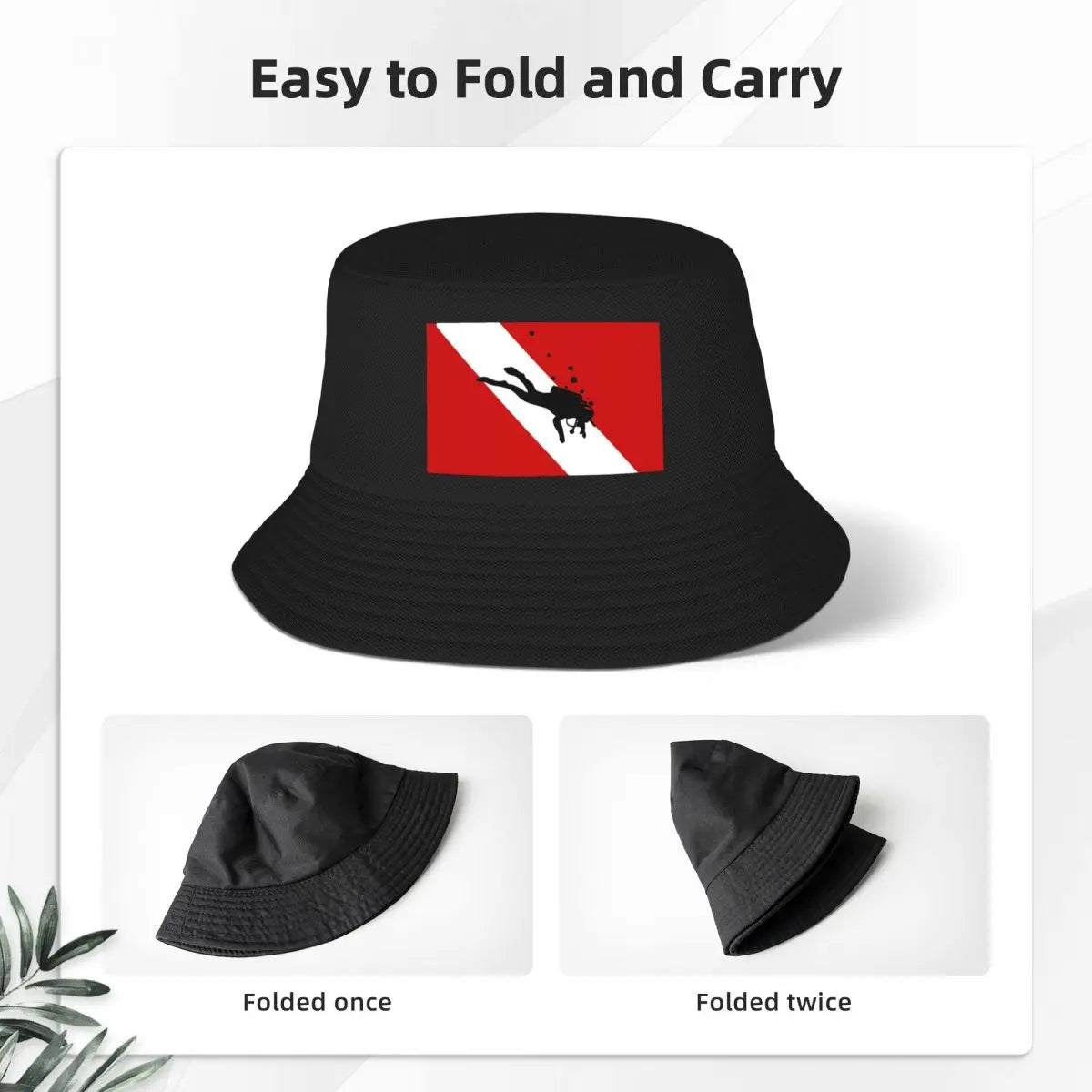 Custom Scuba Dive Flag Bubble Bucket Hat Women Men