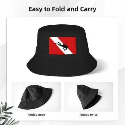 Custom Scuba Dive Flag Bubble Bucket Hat Women Men