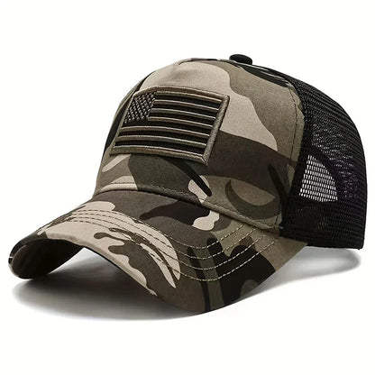 Unisex American Flag Embroidery Baseball Net Caps
