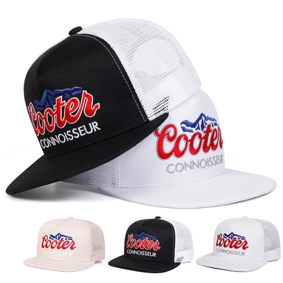 Unisex COOTER Letter Embroidery Hip Hop Net Hats Spring Summer Outdoor Adjustable Casual Sunscreen Hat