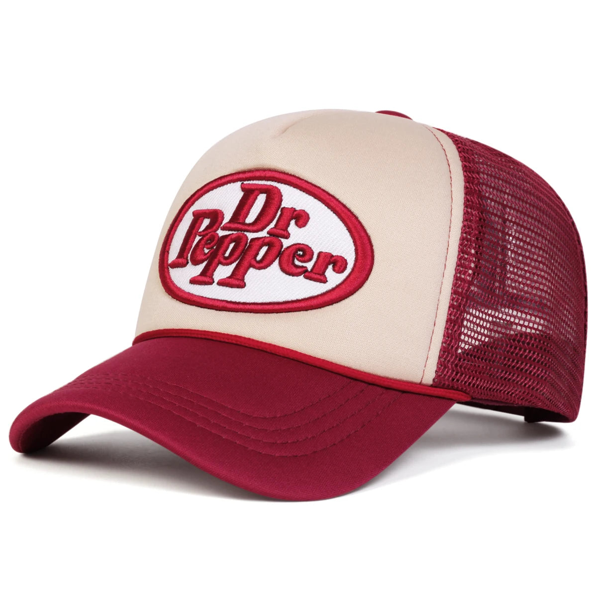 Unisex Dr Pepper Letter Embroidery Baseball Net Caps Spring and Summer