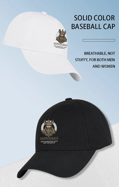 Hammers Bald Printed Baseball Cap Soft Comfortable Lightweight Breathable Adjustable Retro Viking Style