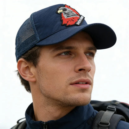 Breathable  Baseball Cap With Eagle Embroidery, Personalized Design, Unisex, Suitable For Daily Casual Outdoor Use, Sunshade Mesh Cap