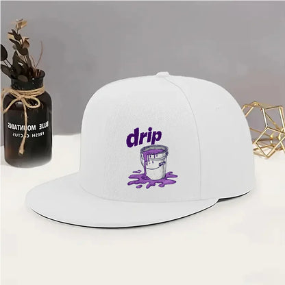 Simple Drip Purple Graffiti Pattern  Casual Fashion American Flat Unisex Street Trendy Hip Hop Street Dance Hat