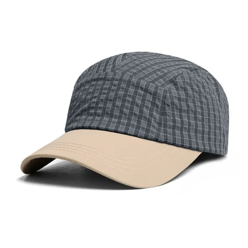 Custom Print Embroidered Logo Quick Drying Grid Color Blocked Baseball Cap