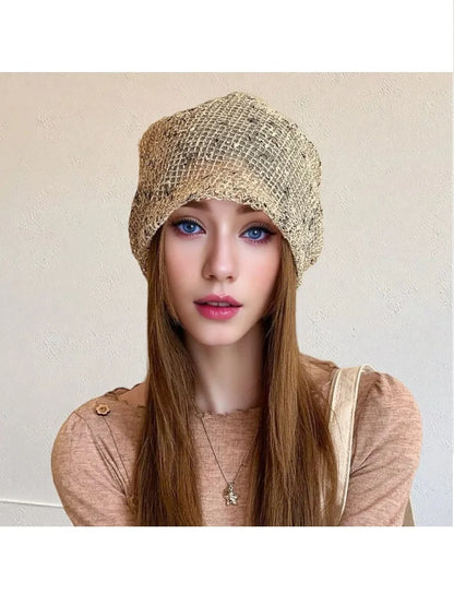 Bohemian Hand-Woven Cut Out Hooded Hat For Women