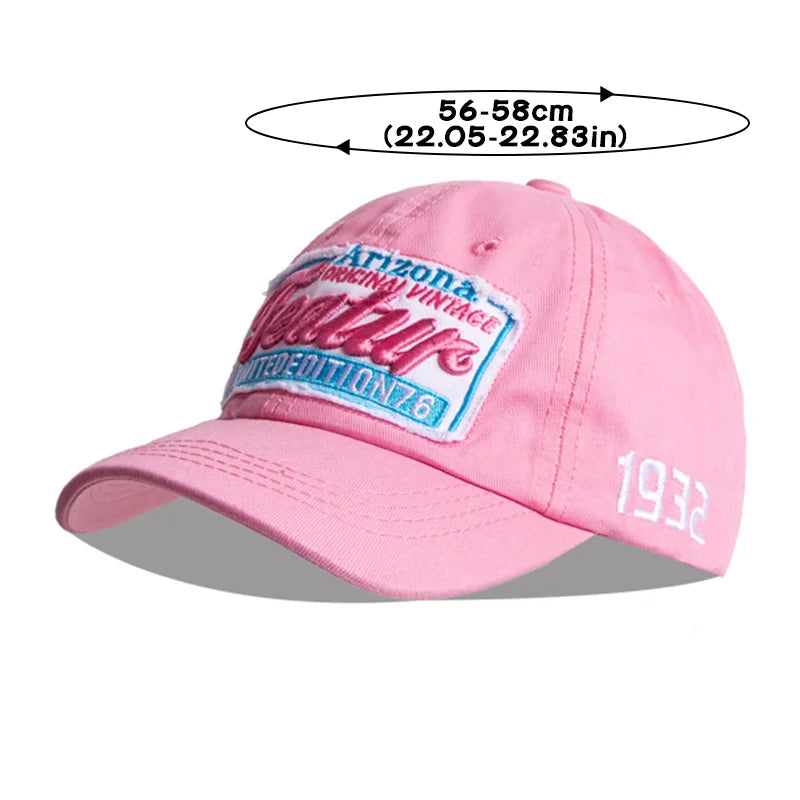 Pink Letter Baseball Caps for Women