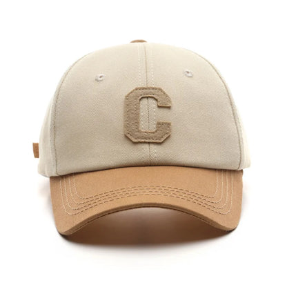 Unisex Cotton Baseball Cap For Women And Men Fashion Letter C Patch Hat Summer