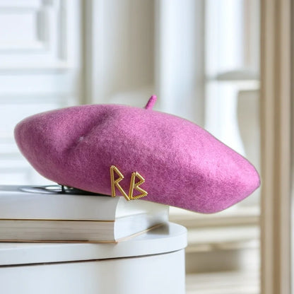 Women's French Beret English Letters Autumn And Winter Wool Hat