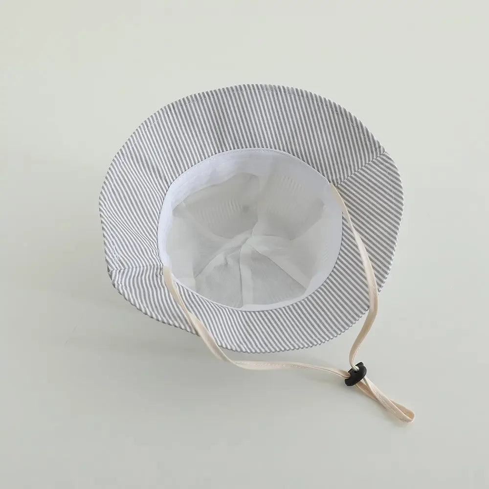 New Panama Summer Striped Children Bucket Hat Baby Boys And Girls Beach