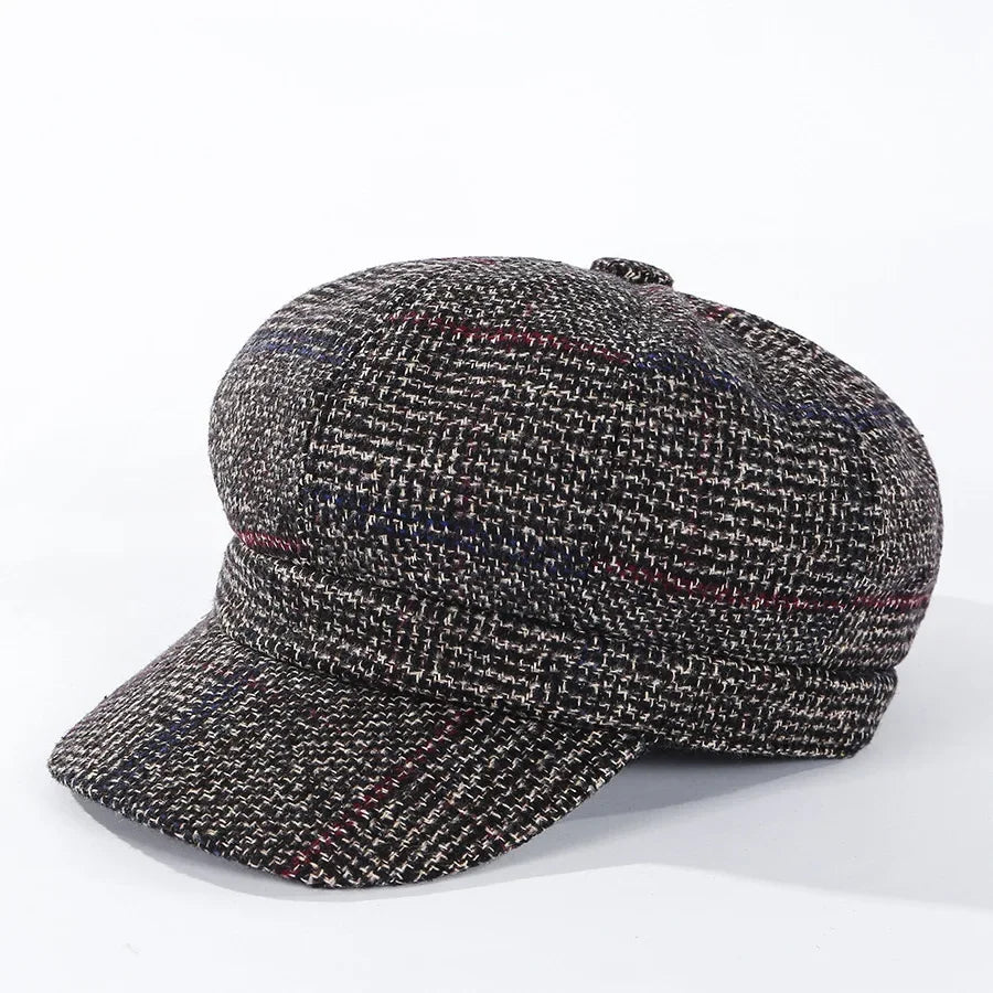 Women's Vintage Octagonal Beret, Newsboy Hat