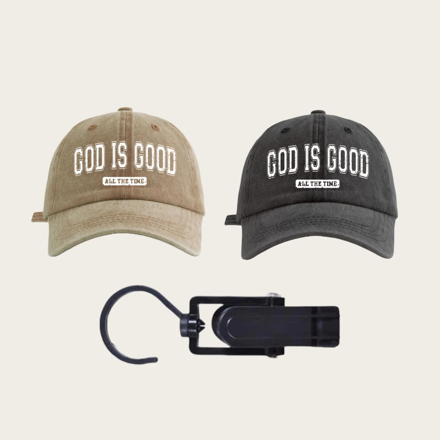 God Is Good Printed Water Washed Baseball Hat Simple