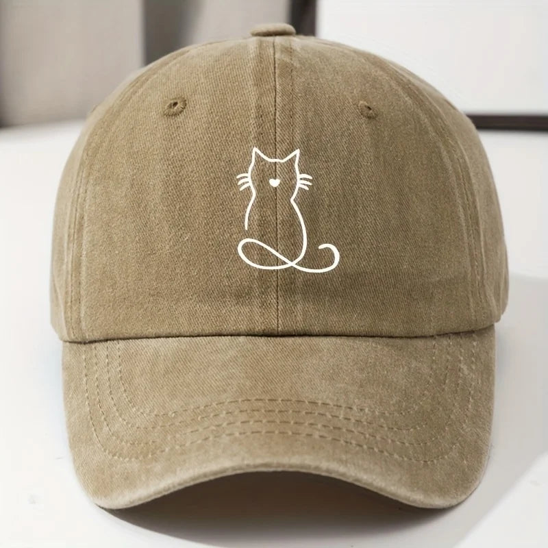 Cat Printed Baseball Cap Suitable For Outdoor Travel