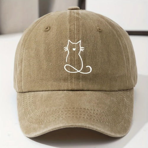 Cat Printed Baseball Cap Suitable For Outdoor Travel